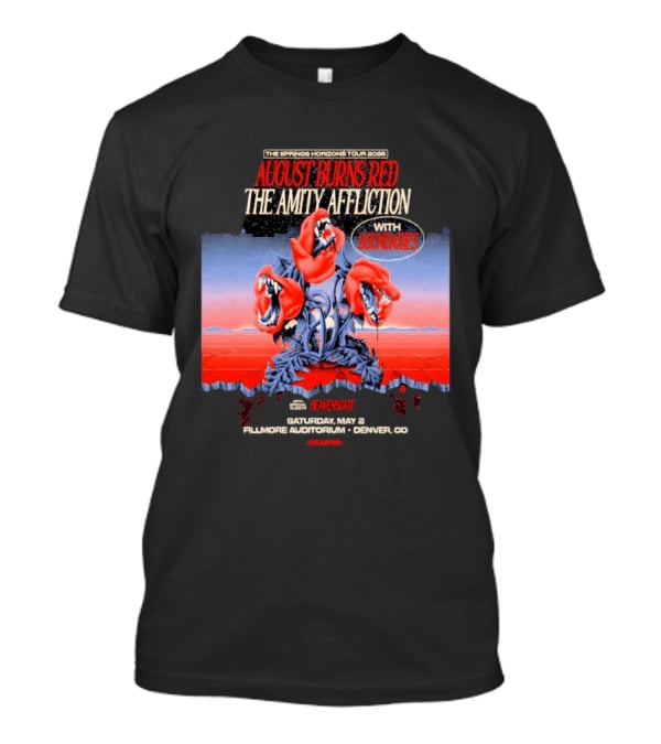 The Springs Horizon Tour 2026 August Burns Red The Amity Affliction Fit For A King Boulder Theater Denver CO May 2nd T-Shirt