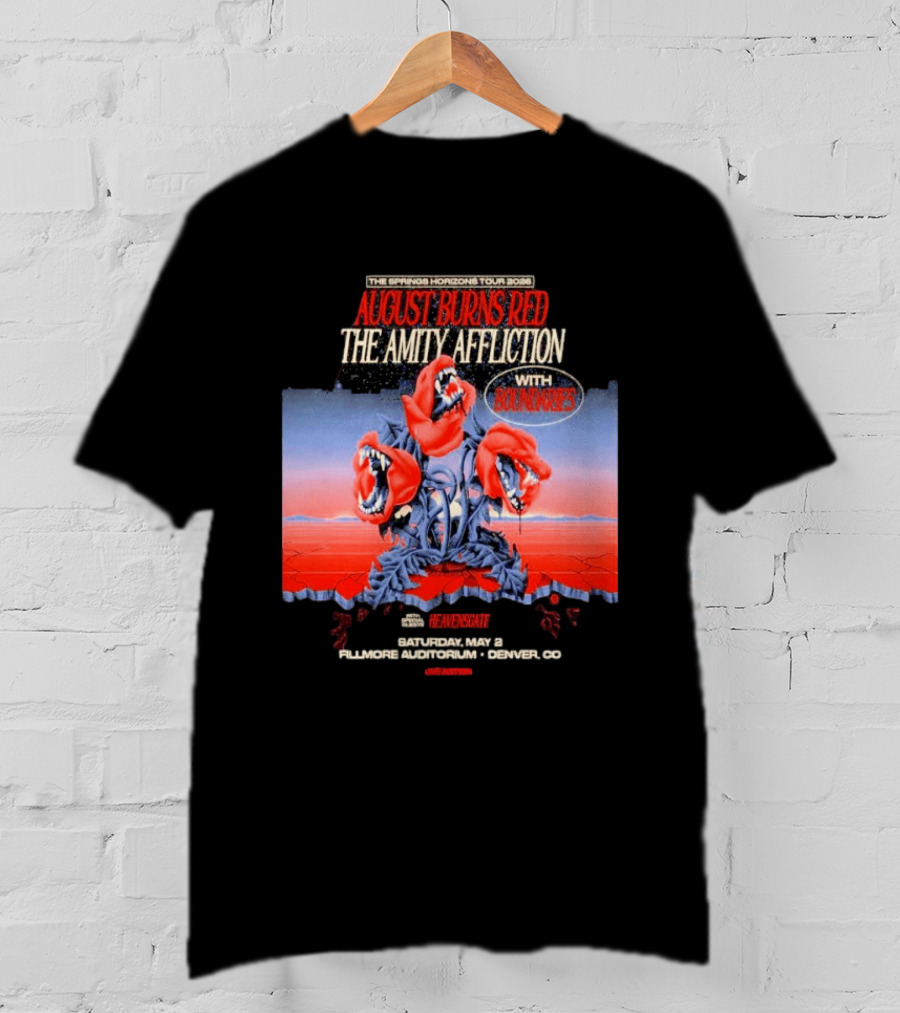 The Springs Horizon Tour 2026 August Burns Red The Amity Affliction Fit For A King Boulder Theater Denver CO May 2nd T-Shirt