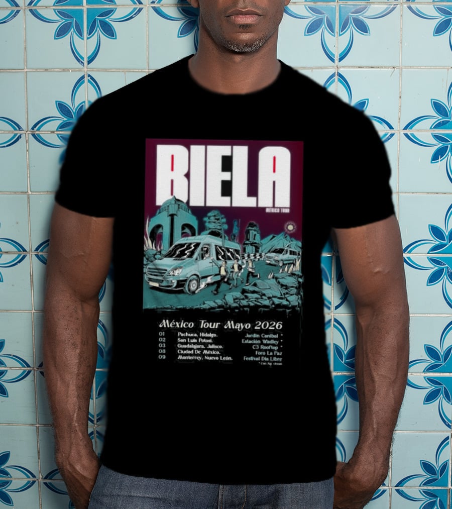 Biela Mexico Tour Mayo 2026 Monterrey Guadalajara Ciudad De Mexico T-Shirt