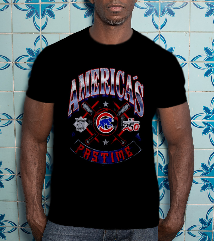 Chicago Cubs America's Pastime 25th Anniversary MLB Baseball Stars And Stripes T-Shirt