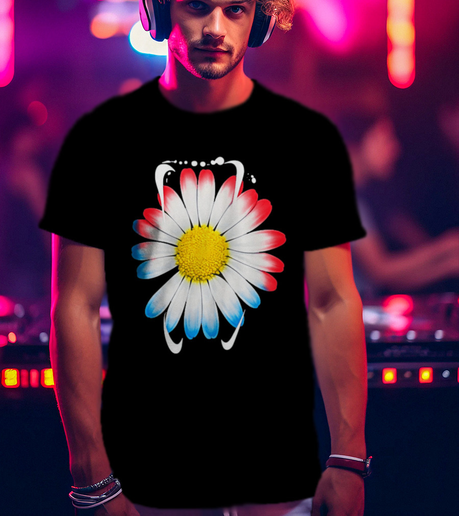 G Dragon Daisy Red Blue Petals T-Shirt