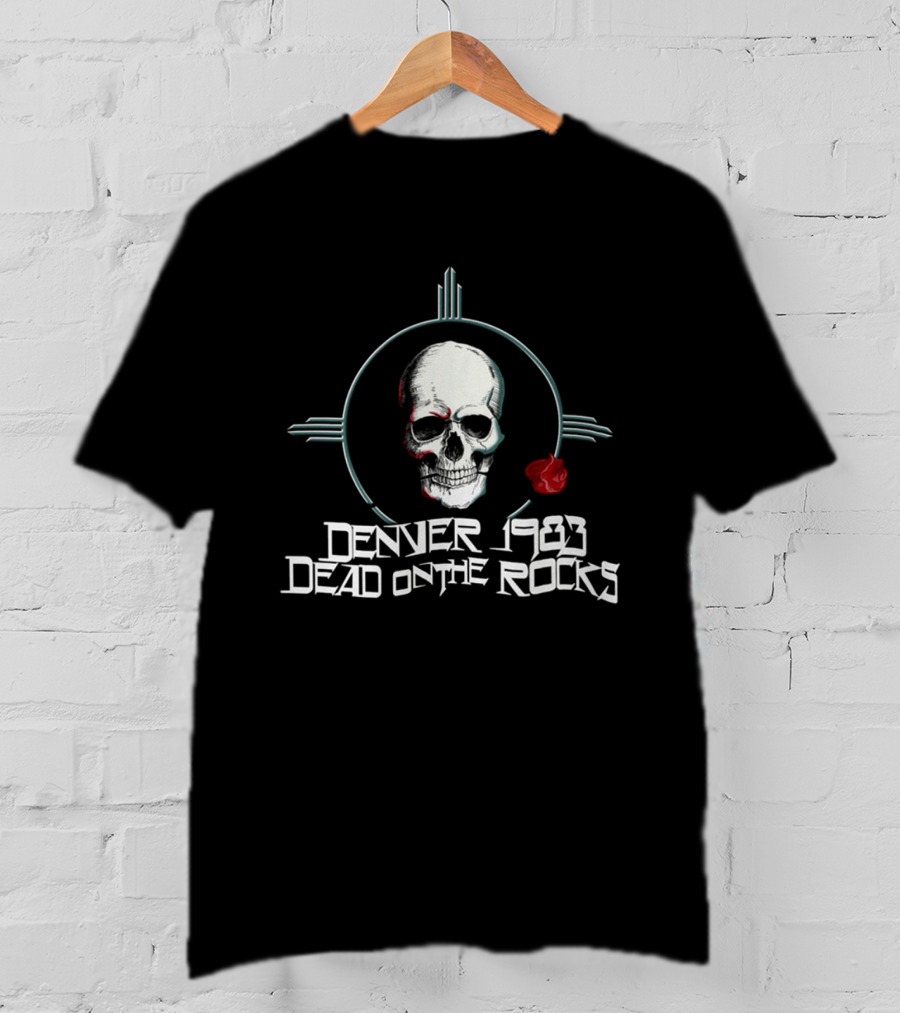 Grateful Dead Denver 1983 Dead On The Rocks Rare Skull Rose T-Shirt