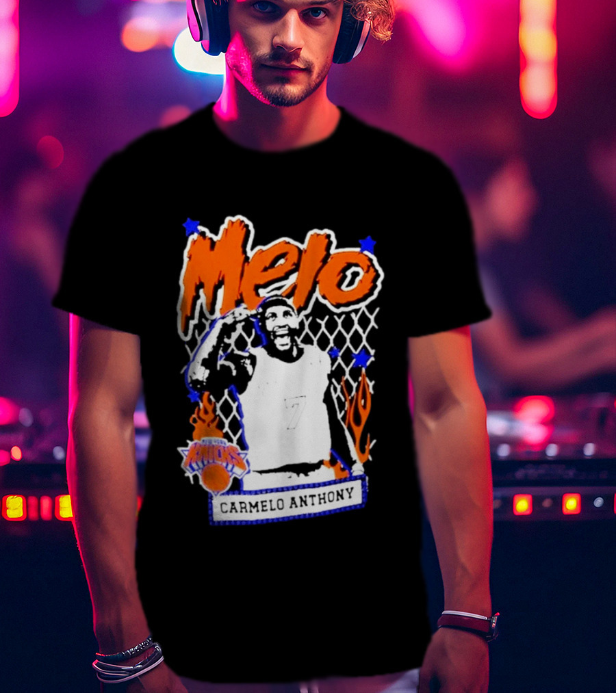 Melo Carmelo Anthony New York Knicks NBA Street Player Mitchell Ness T-Shirt