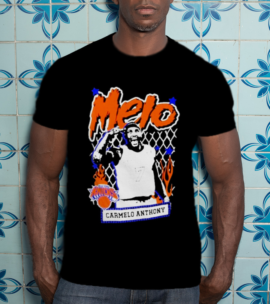 Melo Carmelo Anthony New York Knicks NBA Street Player Mitchell Ness T-Shirt