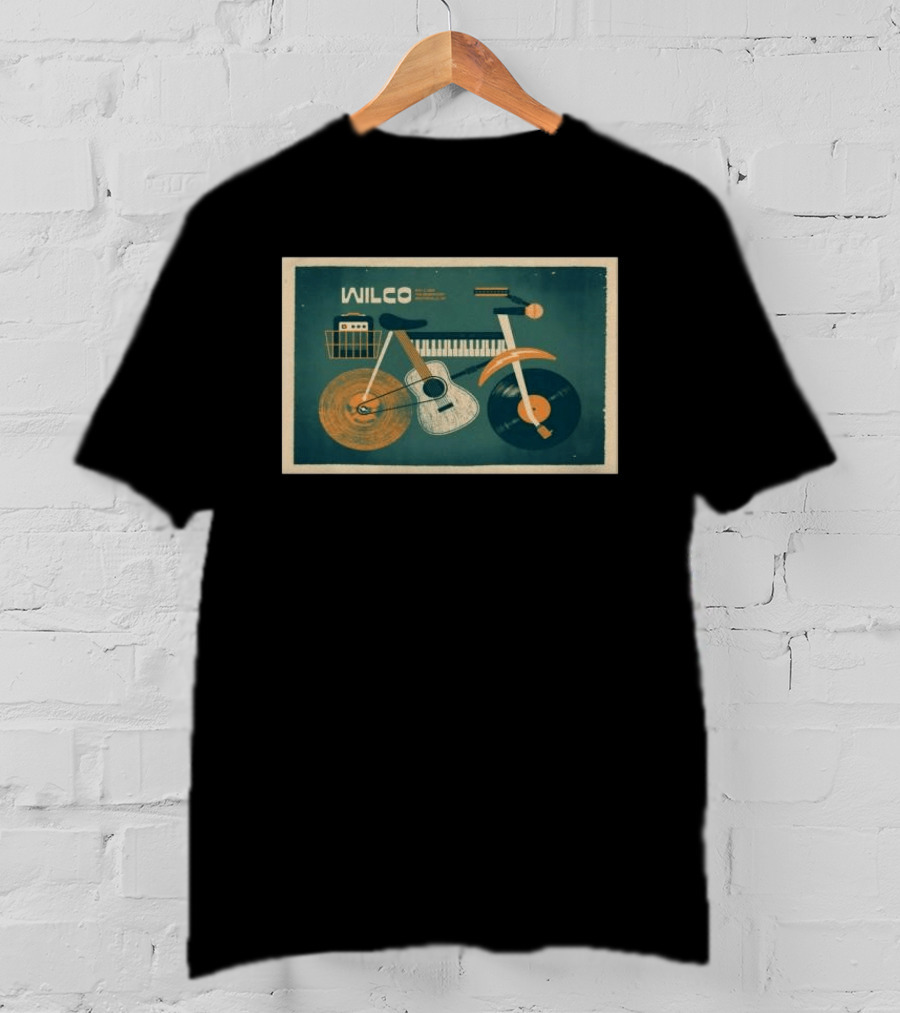 Wilco May 2 2026 The Momentary Bentonville AR Bicycle Guitar Piano Record T-Shirt