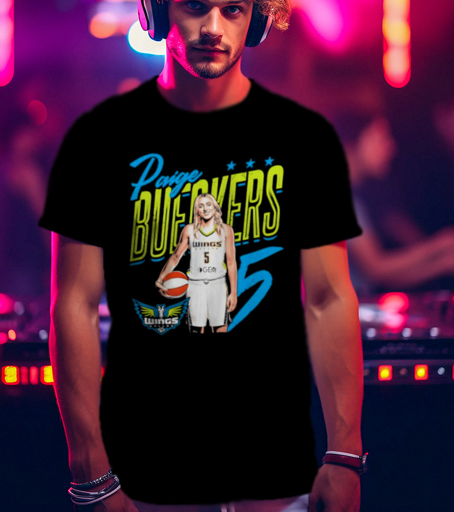 Paige Bueckers Dallas Wings Player Pose Number 5 T-Shirt