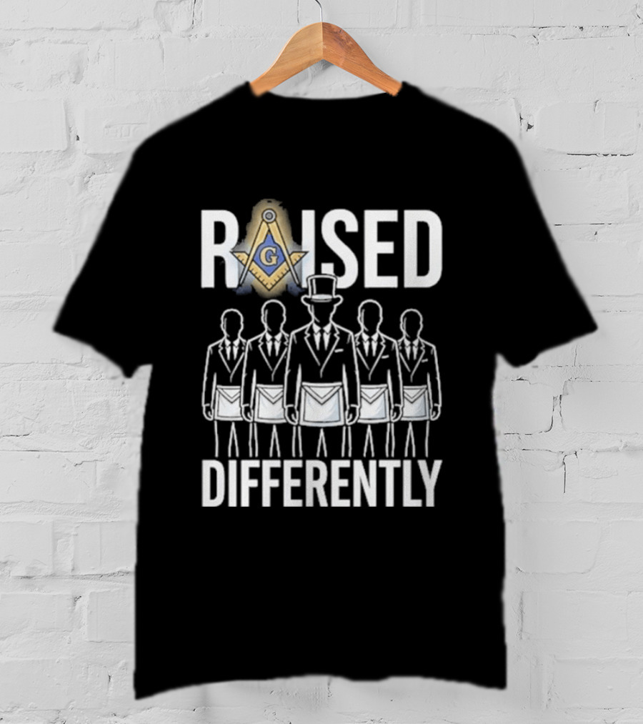 Raised Differently Freemason Symbol And Five Figures T-Shirt