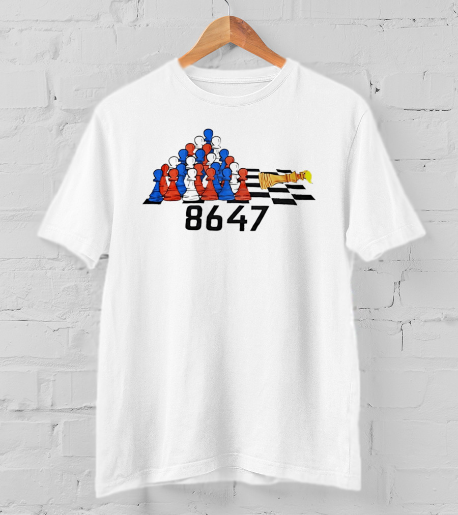 Chess 86 47 With Red And Blue Pawns On Checkered Board T-Shirt