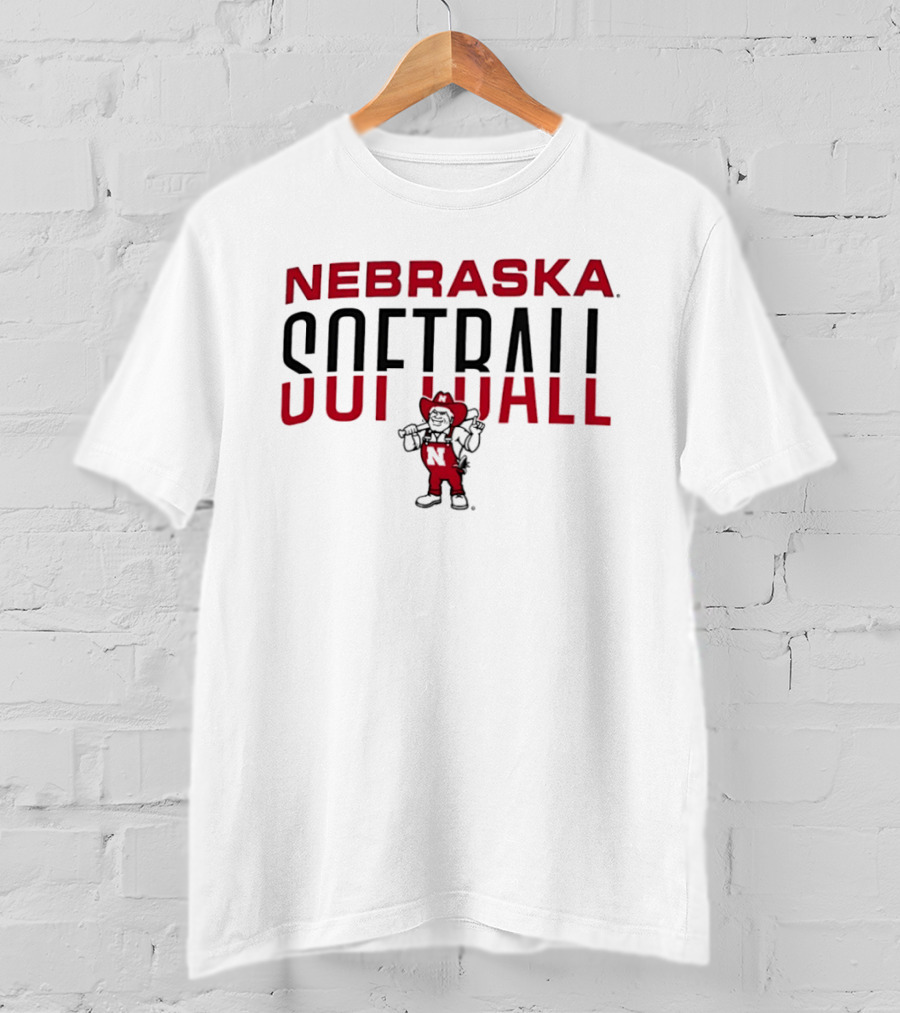 Nebraska Huskers Softball Big Red Mascot Iconic Team Spirit T-Shirt