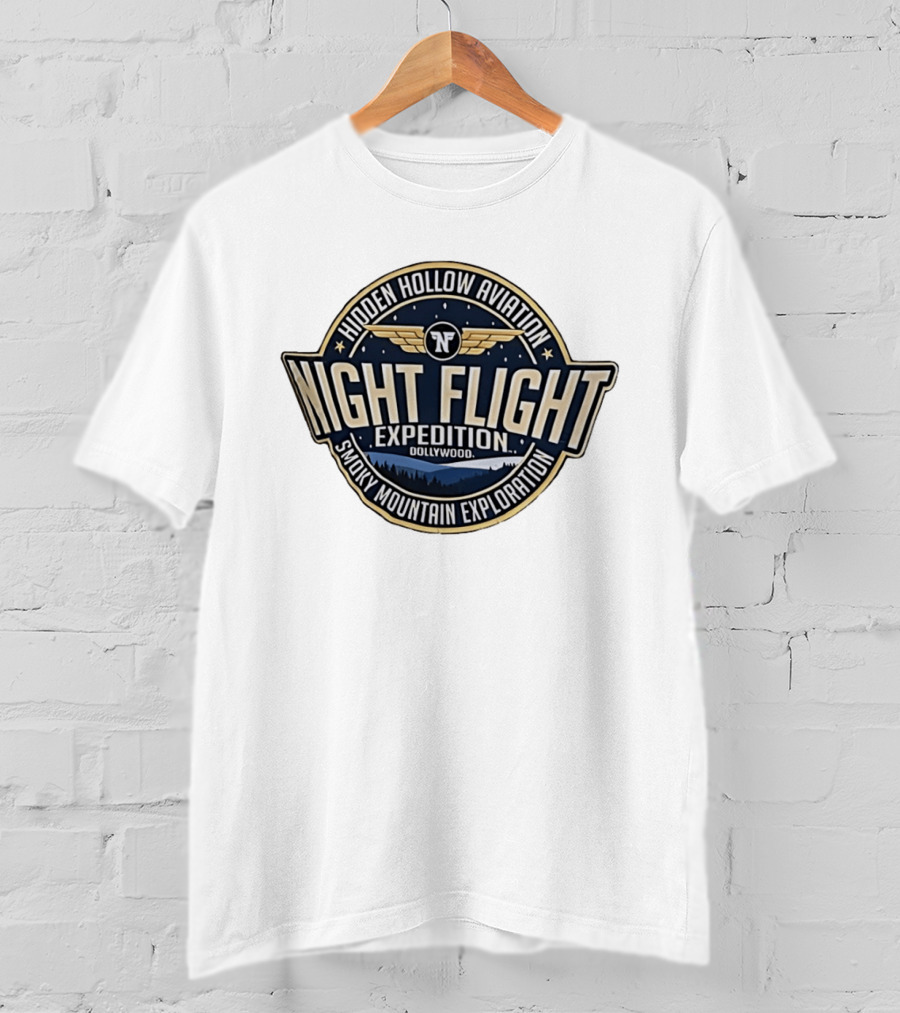 Hidden Hollow Aviation Night Flight Expedition Dollywood Smoky Mountain Exploration T-Shirt