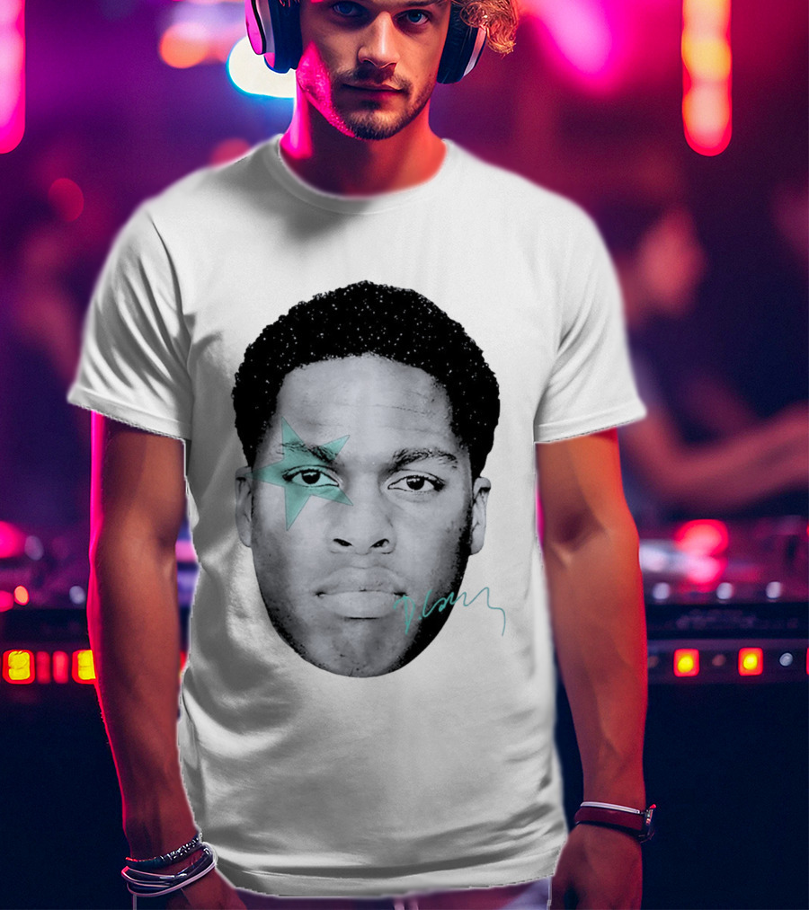 Daniel Caesar Star Face Blue Signature T-Shirt