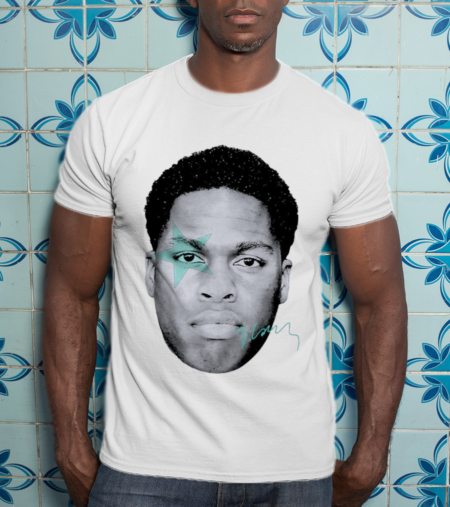 Daniel Caesar Star Face Blue Signature T-Shirt