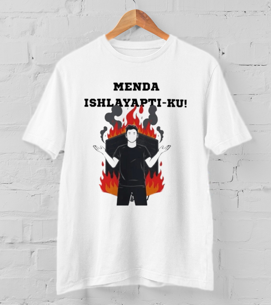 Menda Ishlayapti Ku Uzbek Tech Memes Flame T-Shirt