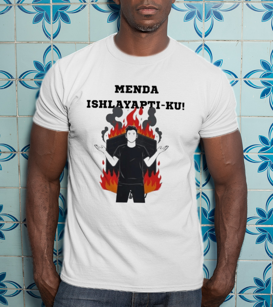 Menda Ishlayapti Ku Uzbek Tech Memes Flame T-Shirt