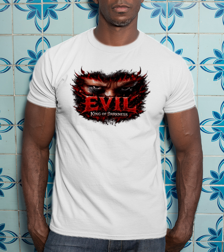 EVIL King Of Darkness Fiery Eyes In Flames T-Shirt