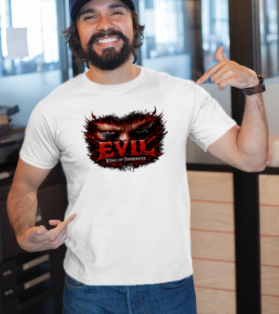 EVIL King Of Darkness Fiery Eyes In Flames T-Shirt