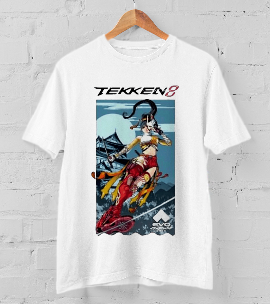 Evo Japan 2026 Tekken 8 Kunimitsu Anime Character Art With Striking Temple T-Shirt
