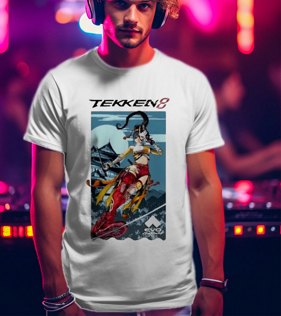 Evo Japan 2026 Tekken 8 Kunimitsu Anime Character Art With Striking Temple T-Shirt