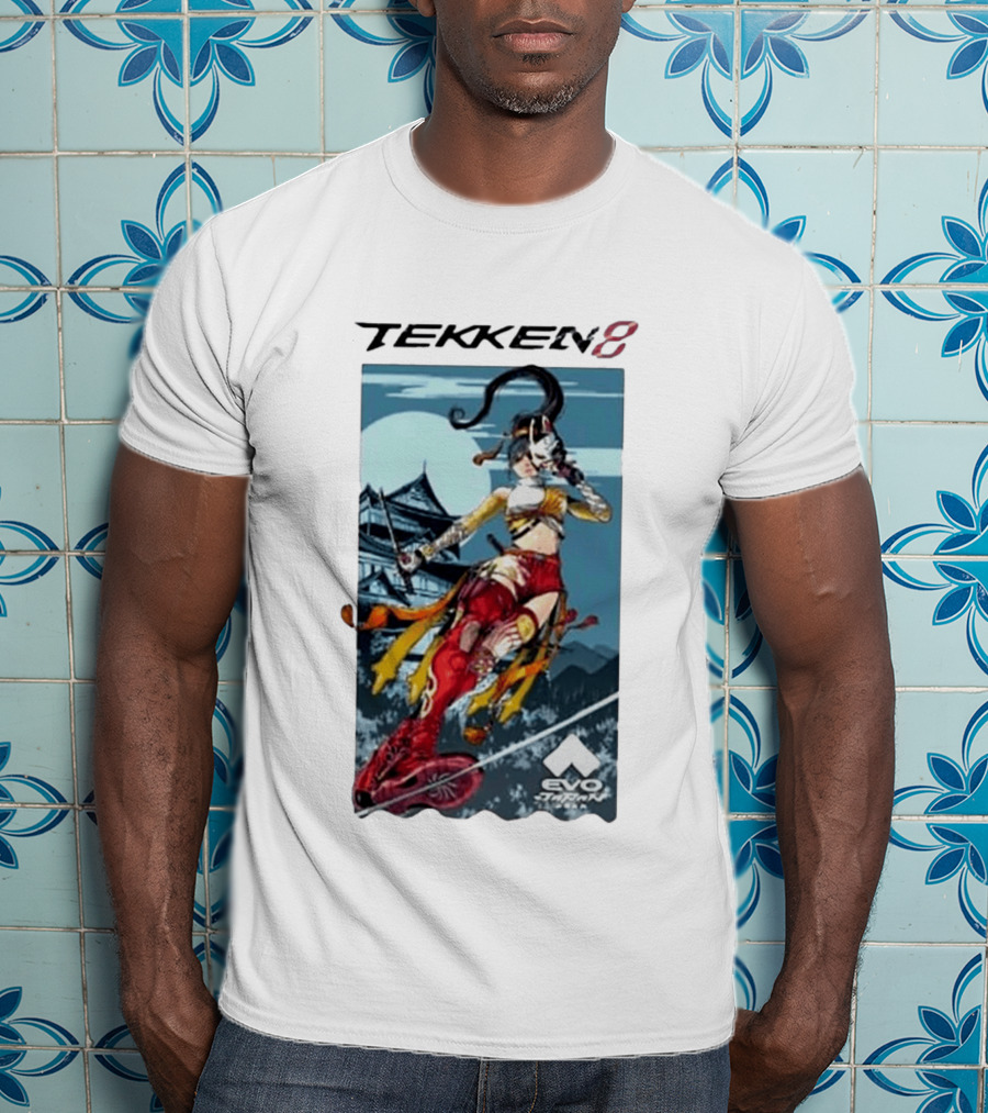 Evo Japan 2026 Tekken 8 Kunimitsu Anime Character Art With Striking Temple T-Shirt