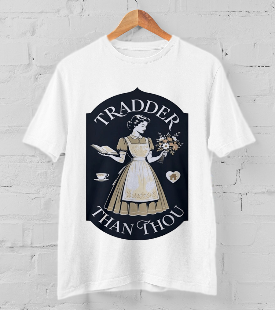 Tradder Than Thou Woman Holding Book And Flower T-Shirt