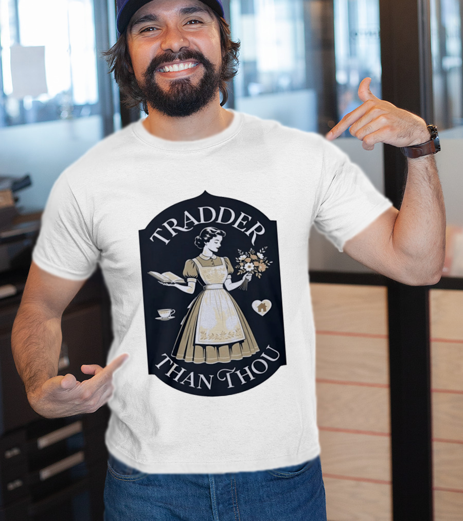 Tradder Than Thou Woman Holding Book And Flower T-Shirt