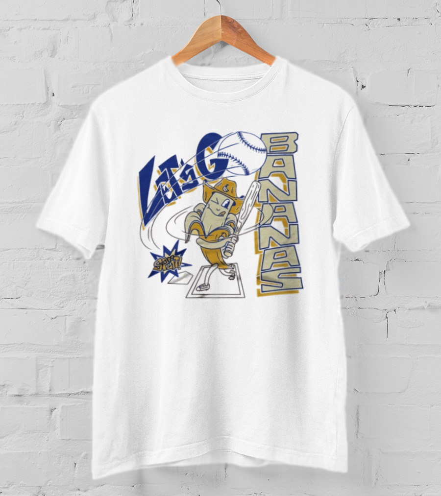 Let's Go Bananas Slugger Cartoon Baseball Bat T-Shirt