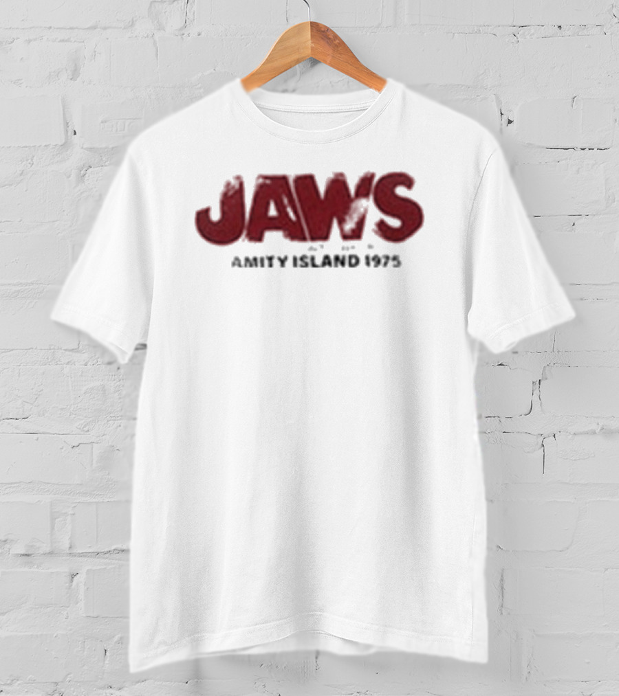 Jaws Amity Island 1975 Surdimensionné Imprimé T-Shirt