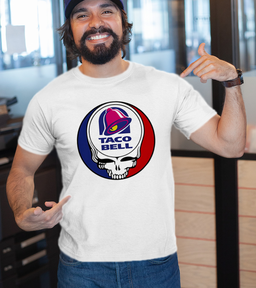 Taco Bell Grateful Dead Skull Logo Red Blue Collaboration T-Shirt