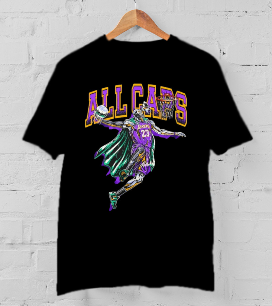 All Caps Los Angeles Lakers Lebron James Basketball 23 T-Shirt