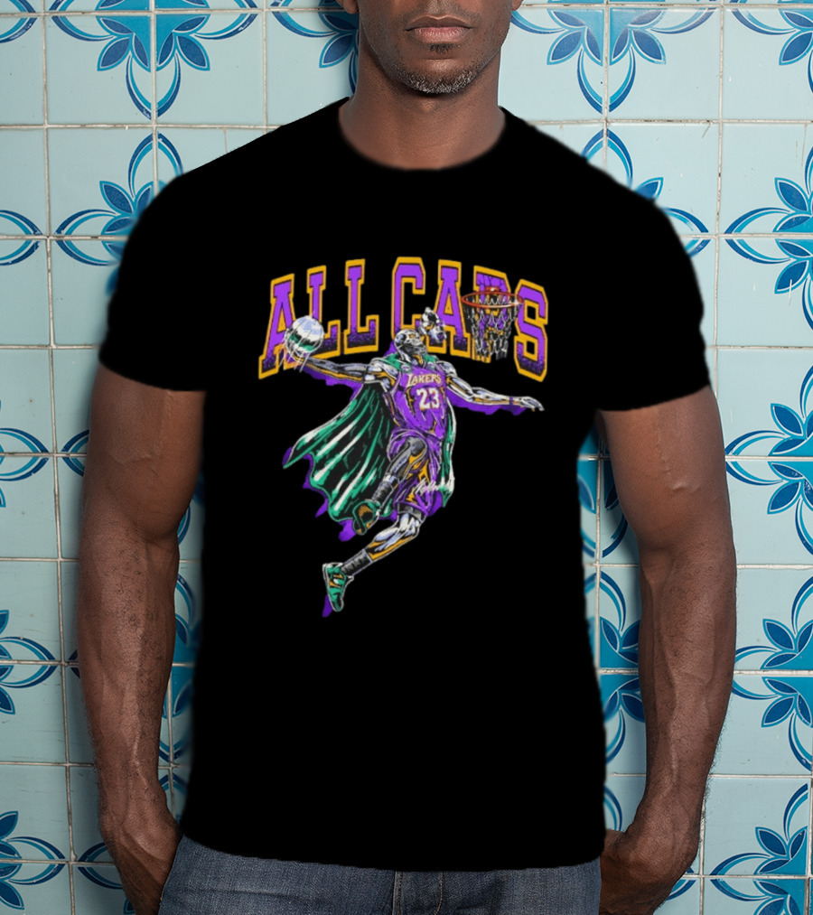 All Caps Los Angeles Lakers Lebron James Basketball 23 T-Shirt