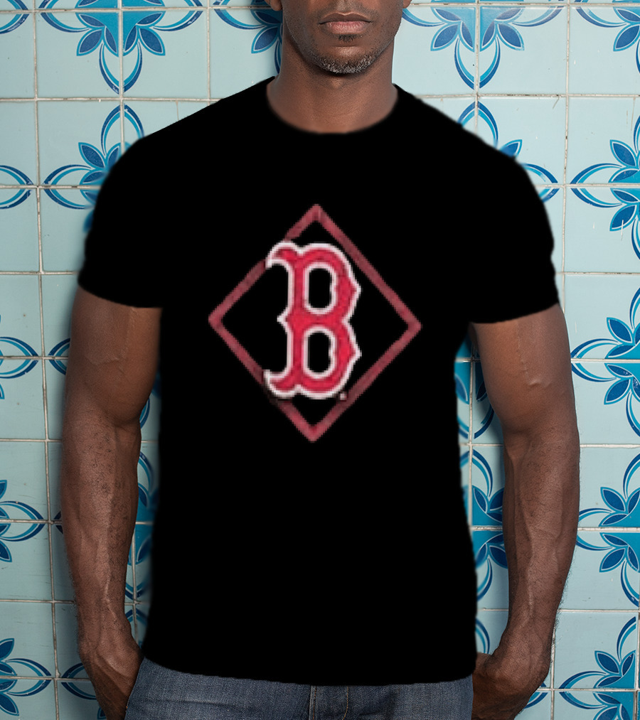 Boston Red Sox America's Pastime Black Americana Red B T-Shirt