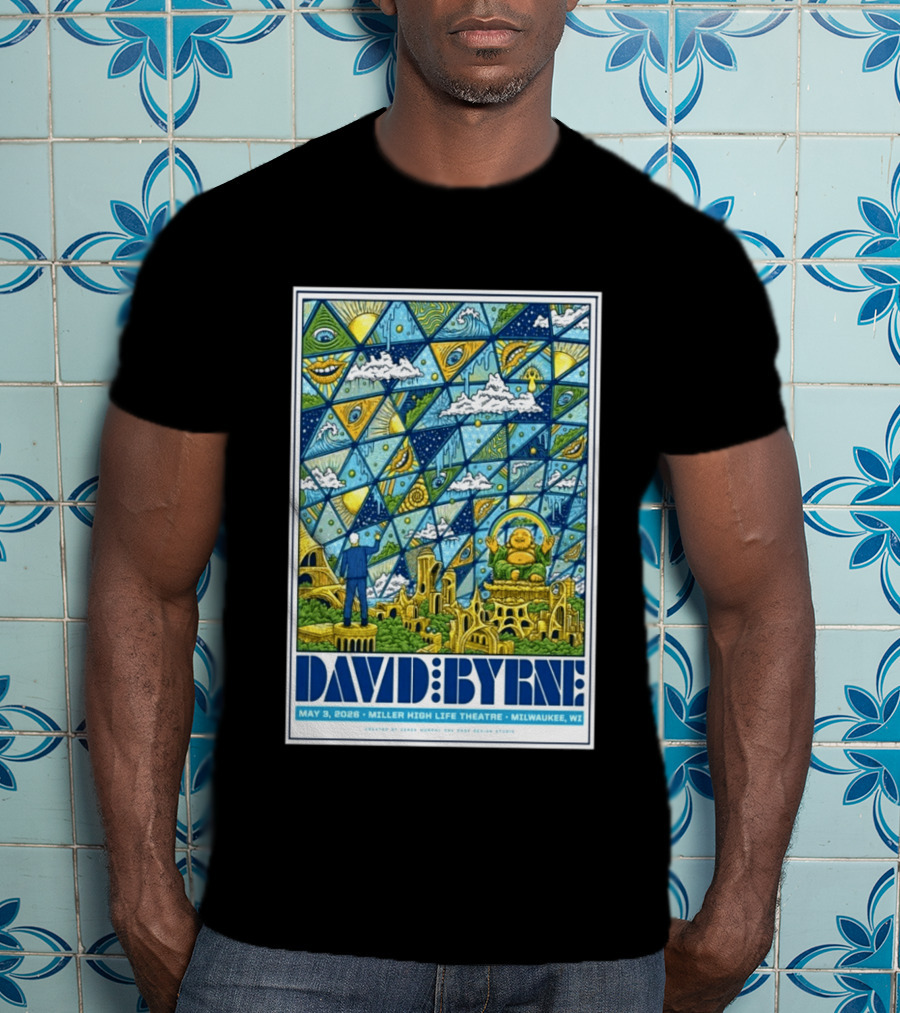 David Byrne May 3 2026 Miller High Life Theatre Milwaukee WI By Derek M T-Shirt