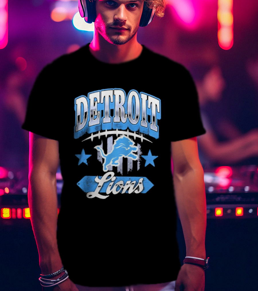 Detroit Lions Americana 2026 Stars Stripes Football Fan Gear T-Shirt