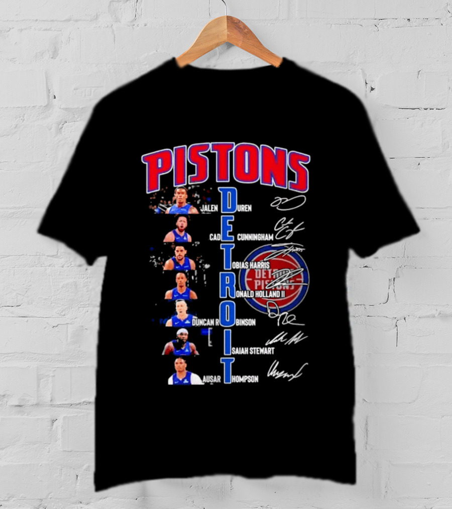 Detroit Pistons Jalen Duren Cade Cunningham Bojan Bogdanovic Isaiah Stewart Jaden Ivey Ausar Thompson Signatures T-Shirt