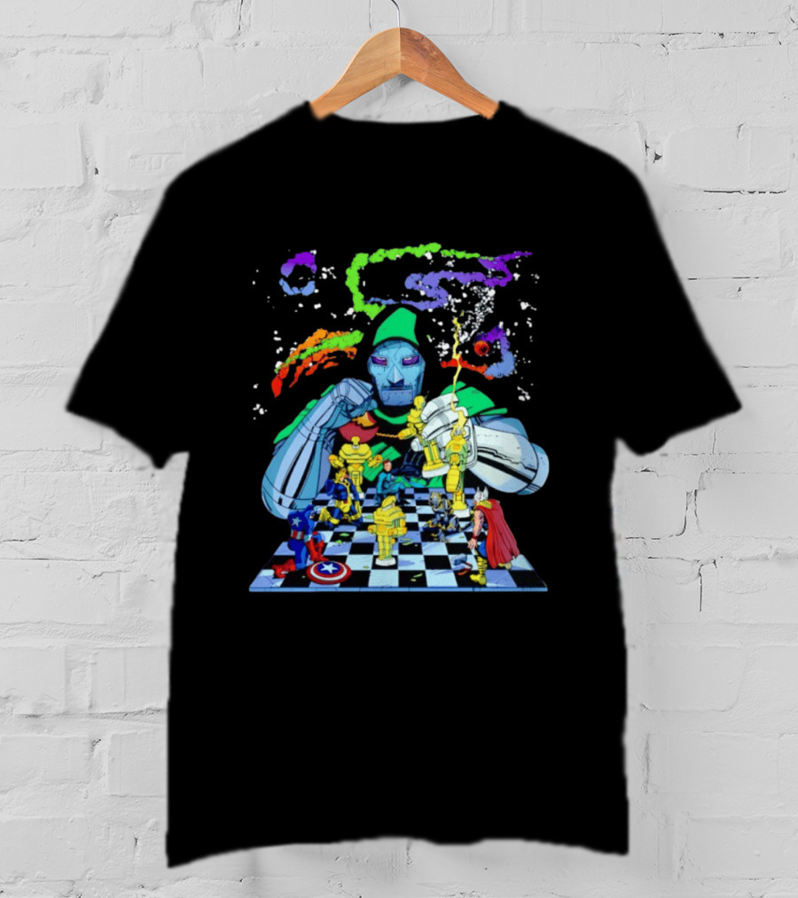 Doctor Doom Strategic Chess Battle With Marvel Heroes T-Shirt