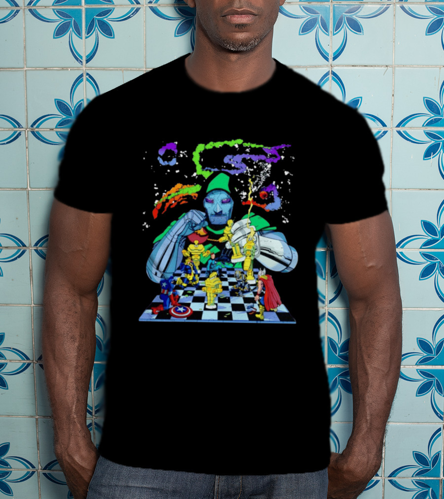 Doctor Doom Strategic Chess Battle With Marvel Heroes T-Shirt