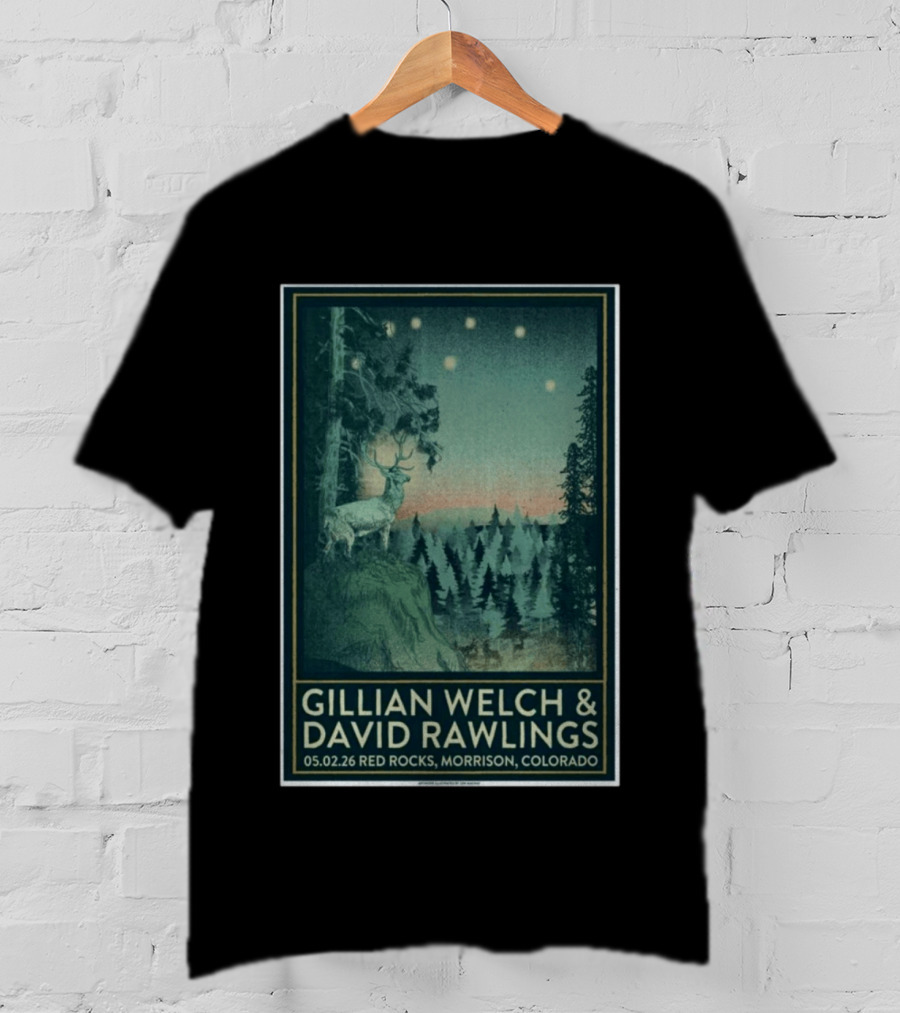 Gillian Welch & David Rawlings Red Rocks Morrison Colorado May 02 2026 T-Shirt