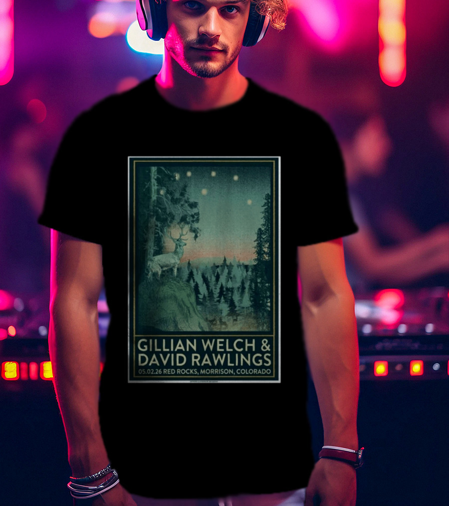 Gillian Welch & David Rawlings Red Rocks Morrison Colorado May 02 2026 T-Shirt