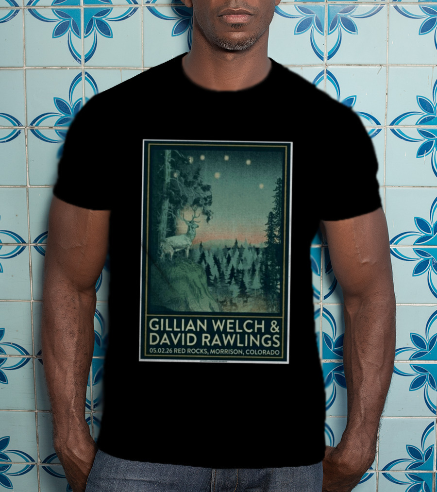 Gillian Welch & David Rawlings Red Rocks Morrison Colorado May 02 2026 T-Shirt