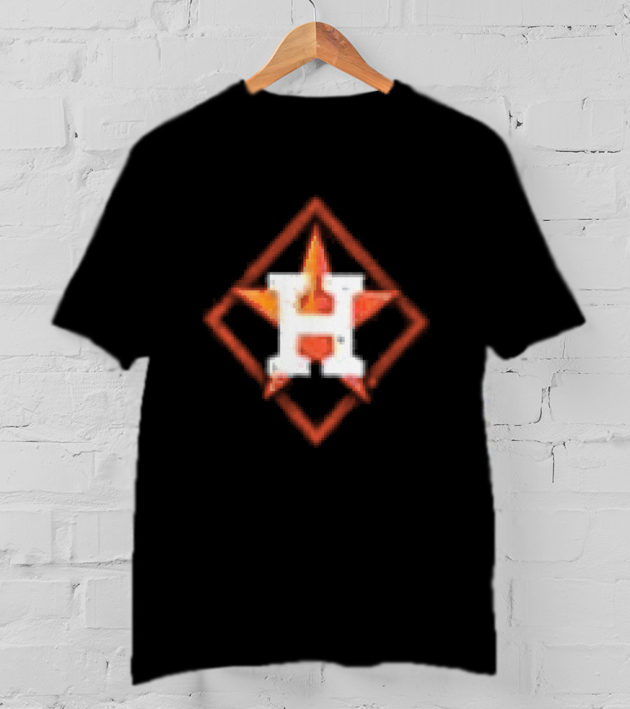 Houston Astros America's Pastime Black Star H Baseball Iconography T-Shirt