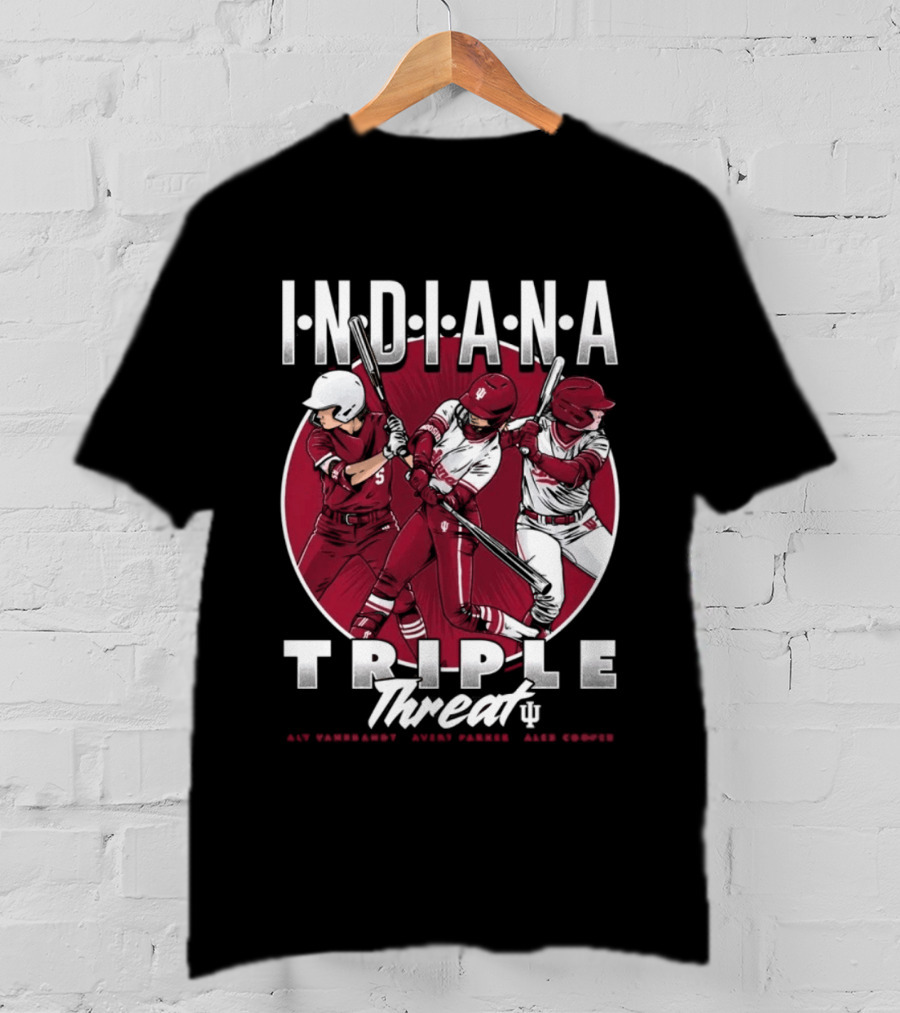 Indiana Hoosiers Softball Triple Threat Aly Van Brandt Avery Parker Alex Cooper T-Shirt