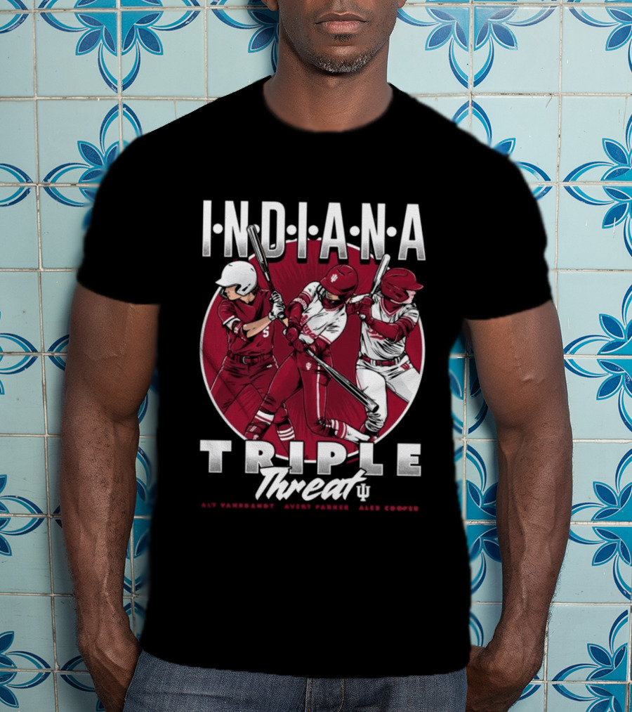 Indiana Hoosiers Softball Triple Threat Aly Van Brandt Avery Parker Alex Cooper T-Shirt