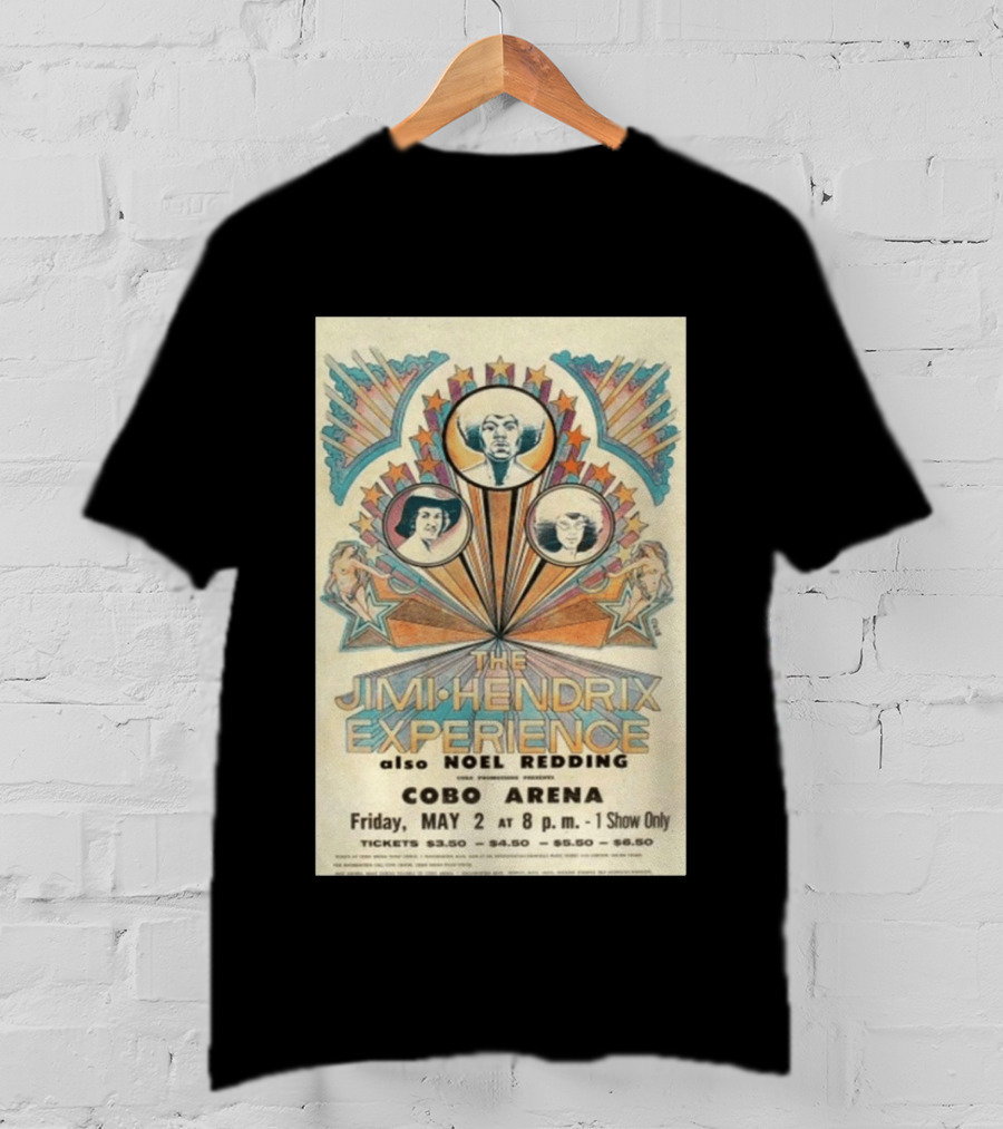The Jimi Hendrix Experience Concert May 2 Cobo Arena With Noel Redding T-Shirt