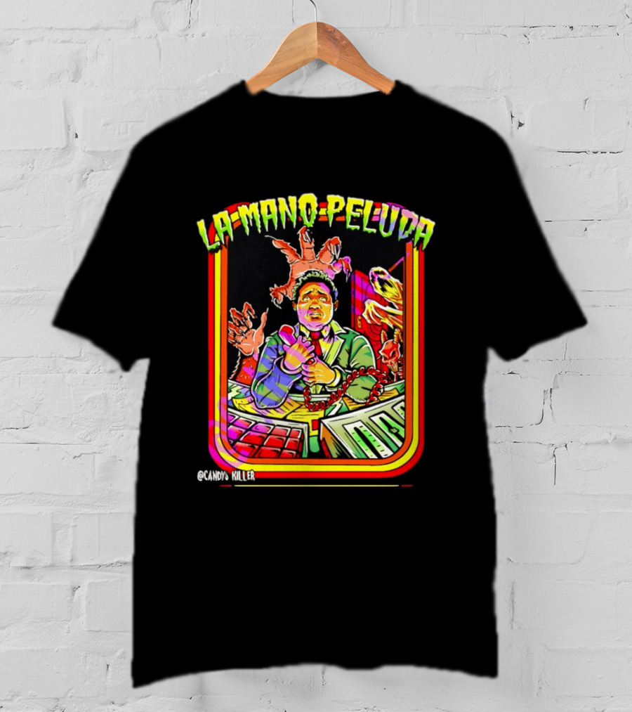 La Mano Peluda Terror Radial Hombre Teléfono Cadenas Kawaii Killer T-Shirt