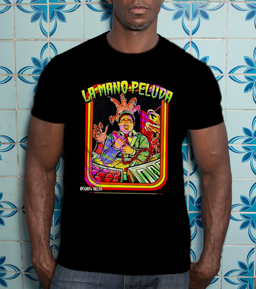 La Mano Peluda Terror Radial Hombre Teléfono Cadenas Kawaii Killer T-Shirt