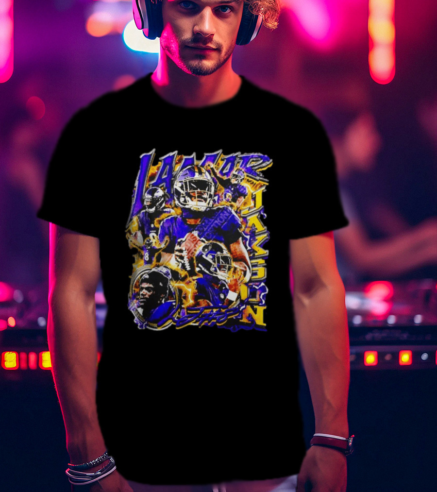 Lamar Jackson Baltimore Ravens Football Sports Star T-Shirt