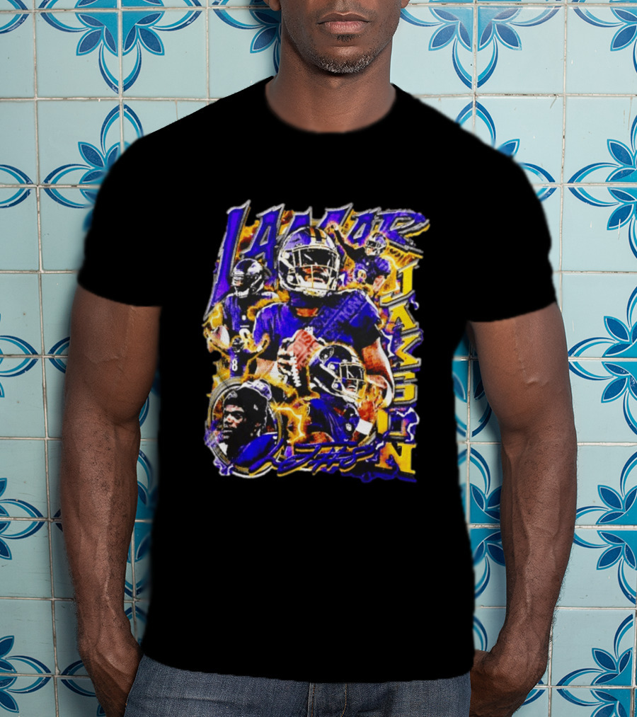 Lamar Jackson Baltimore Ravens Football Sports Star T-Shirt