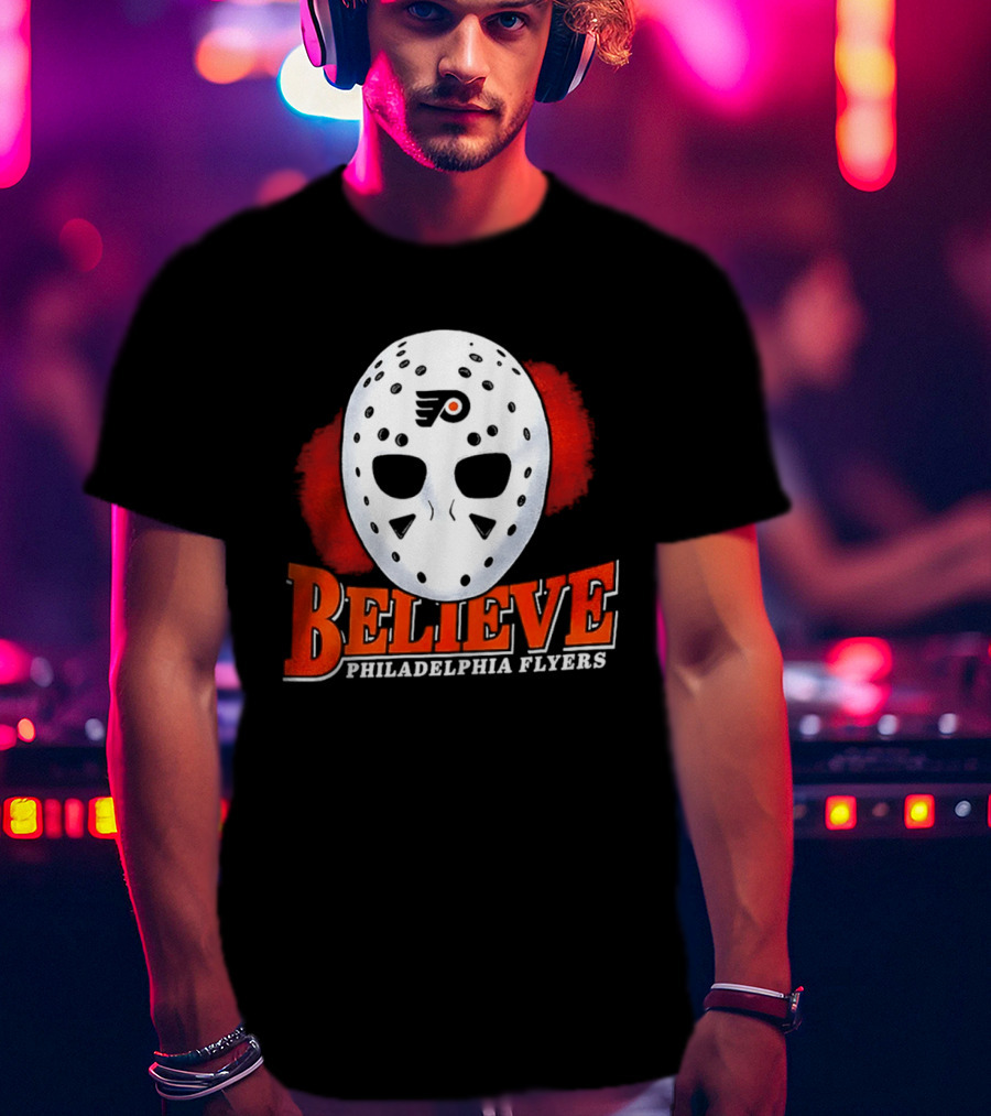 Philadelphia Flyers Believe 2026 Hockey Mask T-Shirt