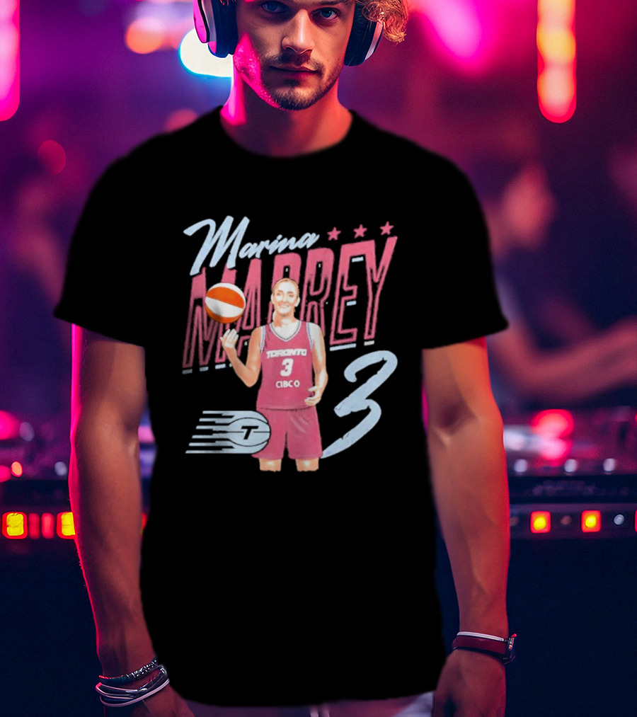 Marina Mabrey Toronto Basketball Pose CIBCO Tempo 3 Stars T-Shirt