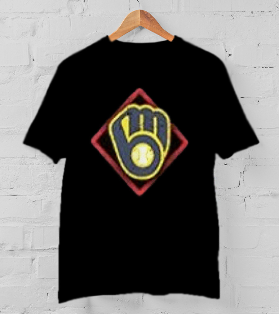 Milwaukee Brewers America's Pastime Black Americana Baseball Glove T-Shirt